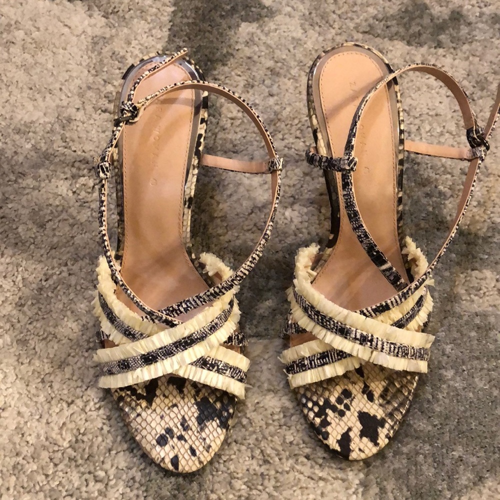 Zara Snake Print Heels